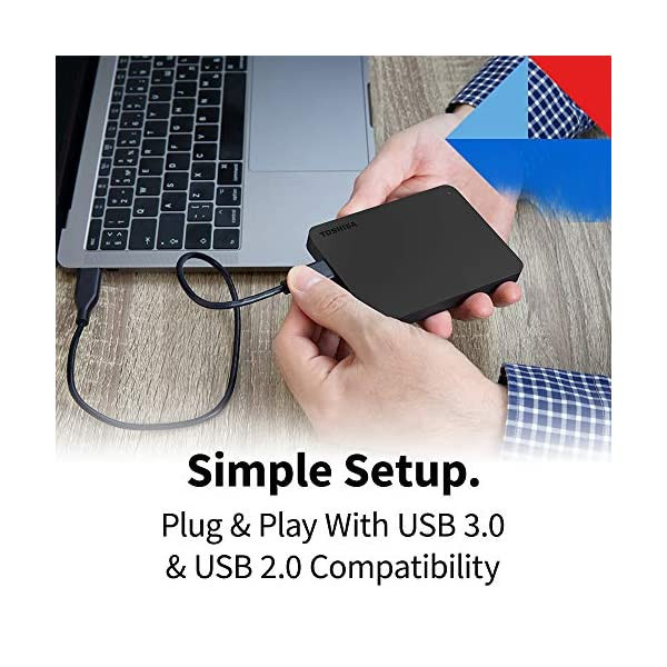 هارد اکسترنال توشیبا مدل Canvio Basics ظرفیت دو ترابایت دارای رابط USB Type-A 3.0