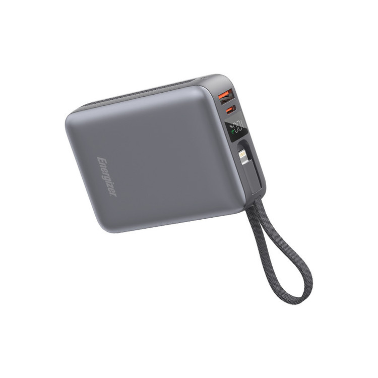 پاوربانک 22.5 وات انرجایزر مدل UE20085PQ ظرفیت 20000 میلیآمپرساعت به همراه کابل متصل لایتنینگ