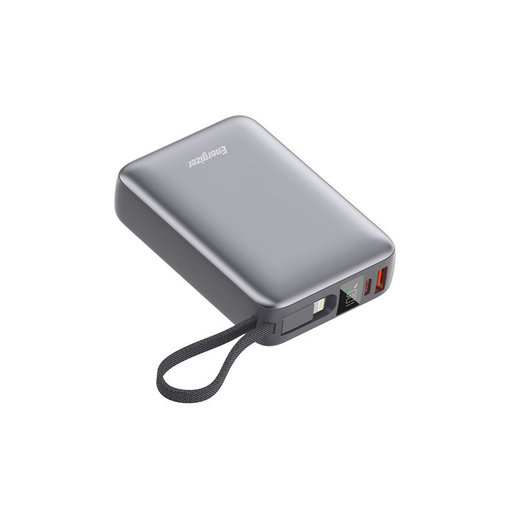 پاوربانک 22.5 وات انرجایزر مدل UE20085PQ ظرفیت 20000 میلیآمپرساعت به همراه کابل متصل لایتنینگ
